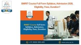 BMRIT Course Full Form Syllabus, Admission 2026, Eligibility, Fees, Duration