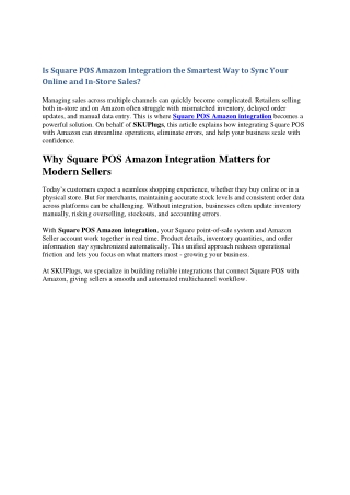 Is Square POS Amazon Integration the Smartest Way to Sync Your Online store