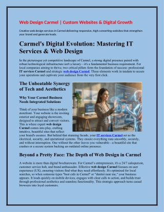 Web Design Carmel | Custom Websites & Digital Growth