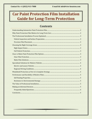 Car Paint Protection Film Installation Guide for Long-Term Protection