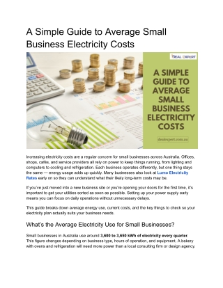 A Simple Guide to Average Small Business Electricity Costs