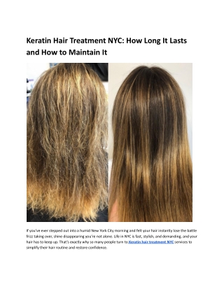 Keratin Hair Treatment NYC_ How Long It Lasts and How to Maintain It