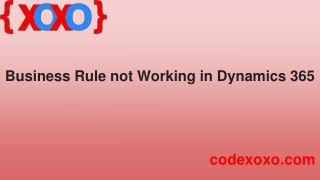 Business Rule not Working in Dynamics 365