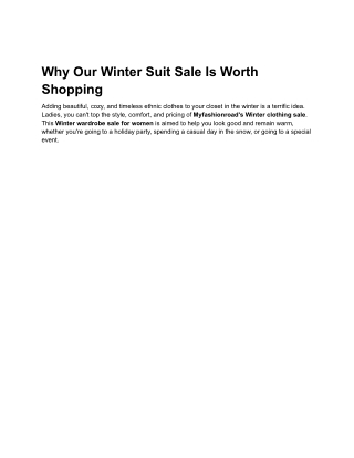 Why Our Winter Suit Sale Is Worth Shopping