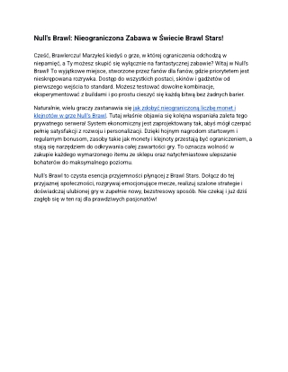 Null's Brawl: Nieograniczona Zabawa w Świecie Brawl Stars!