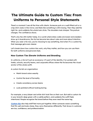 The Ultimate Guide to Custom Ties_ From Uniforms to Personal Style Statements