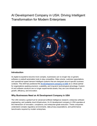 AI Development Company in USA_Hiteshi Infotech