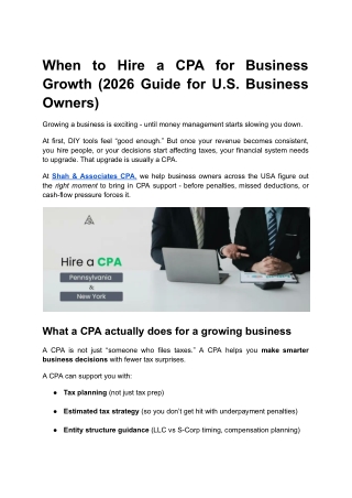When to Hire a CPA for Business Growth (2026 Guide)