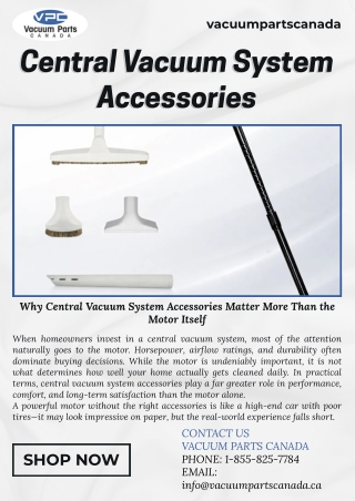 Complete Range of Central Vacuum System Accessories | Vacuum Parts Canada