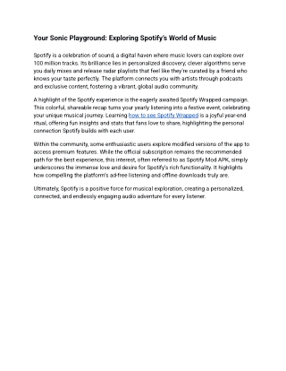 Your Sonic Playground: Exploring Spotify’s World of Music