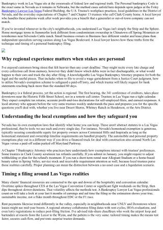 The Advantages of Working With a Regional Personal Bankruptcy Lawyer in Las Vega