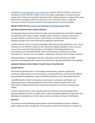 Specialty Polystyrene Resin Market Report: 2035 Insights