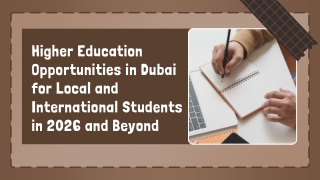 Higher Education Opportunities in Dubai for Local and International Students