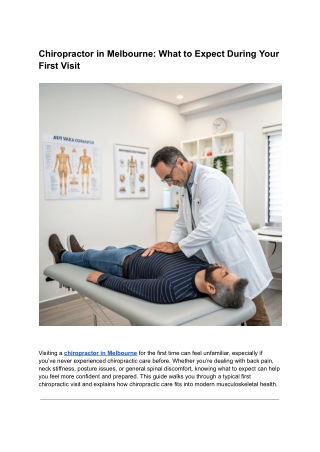 Chiropractor in Melbourne_ What to Expect During Your First Visit