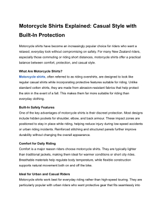 Motorcycle Shirts Explained_ Casual Style with Built-In Protection