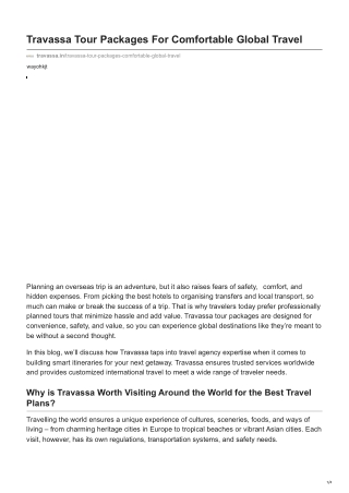 travassa.in-Travassa Tour Packages For Comfortable Global Travel (1)