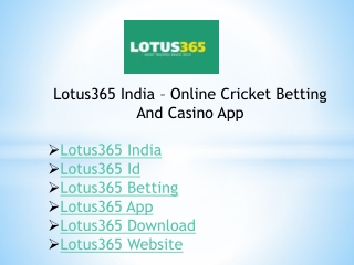 Lotus365 India – Online Cricket Betting And Casino App