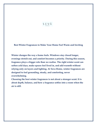 Best Winter Fragrances to Make Your Home Feel Warm and Inviting