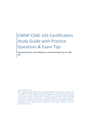 CWNP CSAE-101 Certification Study Guide with Practice Questions & Exam Tips
