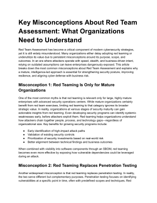 Key Misconceptions About Red Team Assessment_ What Organizations Need to Understand