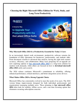 A Smarter Way to Upgrade Your Productivity with the Latest Office Suite