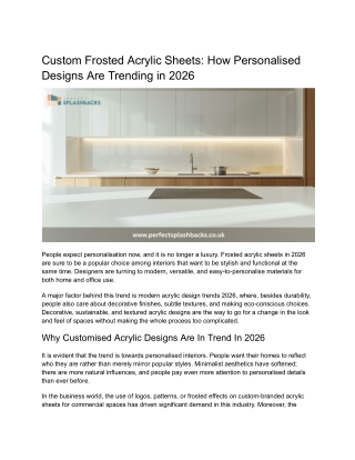 Custom Frosted Acrylic Sheets: How Personalised Designs Are Trending in 2026