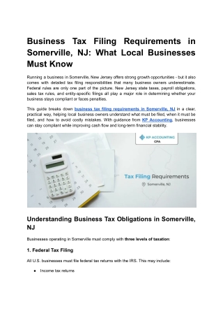 Business Tax Filing Requirements in Somerville, NJ_ What Local Businesses Must Know