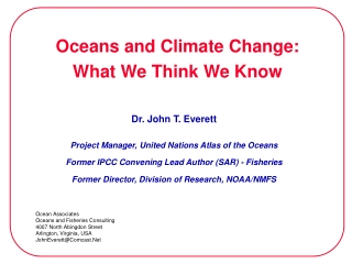 Oceans and Climate Change: What We Think We Know