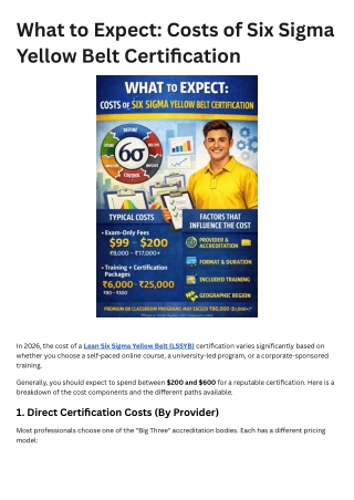 What to Expect: Costs of Six Sigma Yellow Belt Certification