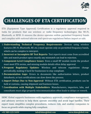 Challenges of ETA Certification