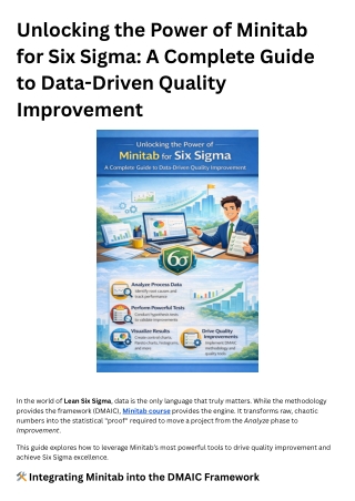 Unlocking the Power of Minitab for Six Sigma A Complete Guide to Data-Driven Quality Improvement