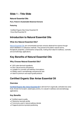 Natural Essential Oils