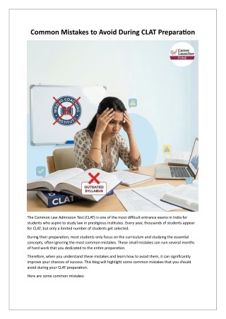Common Mistakes to Avoid During CLAT Preparation