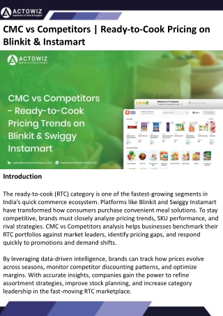 CMC vs Competitors Ready-to-Cook Pricing on Blinkit & Instamart