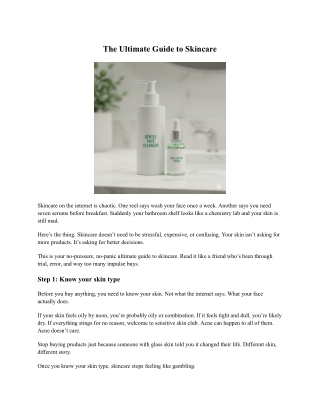 The Ultimate Guide to Skincare
