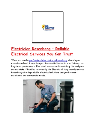 Electrician Rosenberg