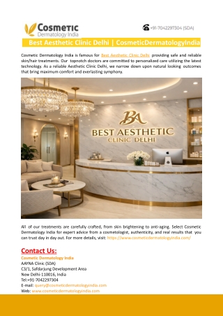 Best Aesthetic Clinic Delhi