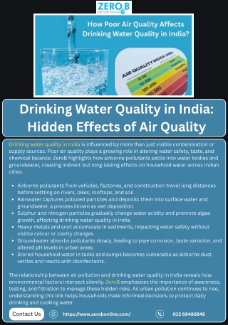 Drinking Water Quality in India Hidden Effects of Air Quality