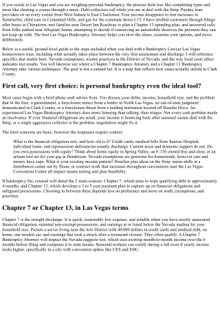 Step-by-Step: Submitting with a Bankruptcy Lawyer in Las Vegas