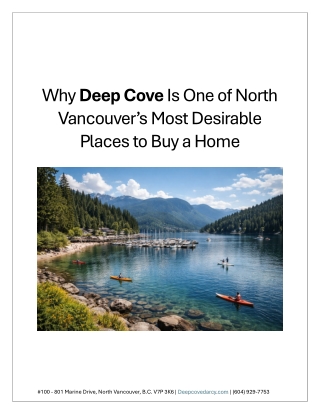 Why Deep Cove Is One of North Vancouver’s Most Desirable Places to Buy a Home