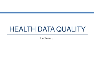 Health Data Quality