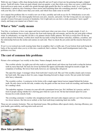 Calgary Orthodontist Explains Bite Problems and Fixes