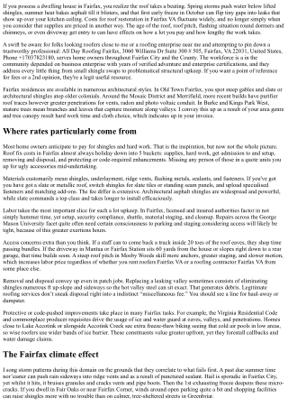 Roof Repair Fairfax VA: Cost Factors Every Homeowner Should Know