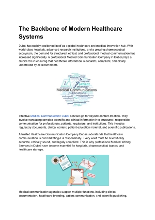 The Backbone of Modern Healthcare Systems