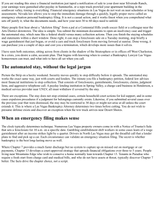 Emergency Filings: When to Contact a Las Vegas Insolvency Attorney