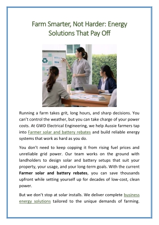 Farm Smarter, Not Harder Energy Solutions That Pay Off