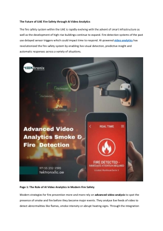 The Future of UAE Fire Safety through AI Video Analytics