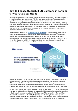 How to Choose the Right SEO Company in Portland for Your Business Needs