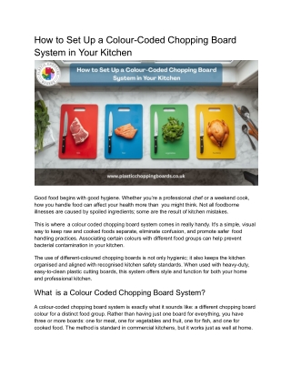 How to Set Up a Colour-Coded Chopping Board System in Your Kitchen