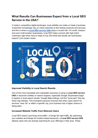 Local seo service USA